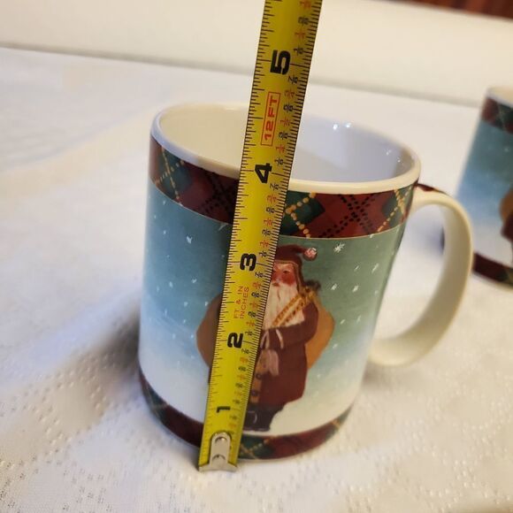 Block VTG " Father Christmas " Coffee Mug Set of 2 - Picture 8 of 9